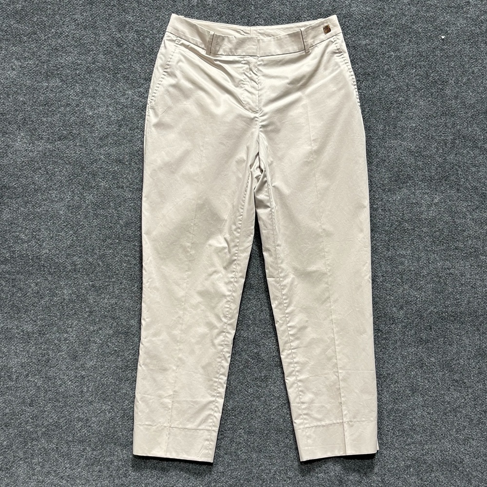 Carolina Herrera Pants Womens 40 Beige Twill Straight Chino Dress Office Spain